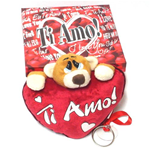 Orso con Cuore e ventosa 18 cm  LS403 Peluche Scatolato