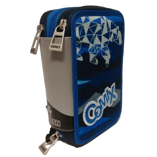 Comix Flash Astuccio 3 Zip 59006 Azzurro