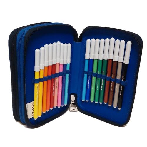 Comix Flash Astuccio 3 Zip 59006 Azzurro