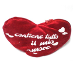 Cuore 25 cm LS392 Cuore con zip Peluche