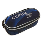 Comix Sound Wave Astuccio Ovale Nero Azzurro