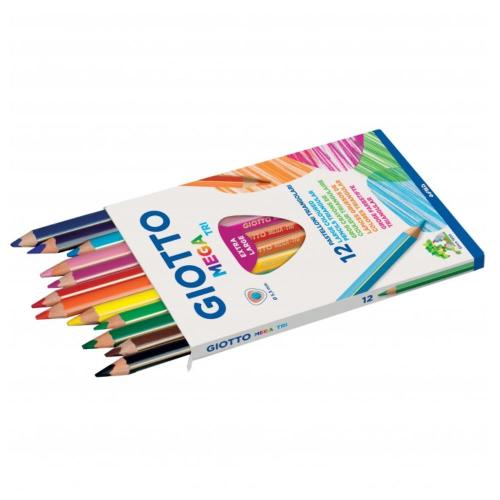 Giotto Mega Tri Triangolari Cf 12 Pastelloni A Colori