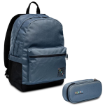 Fedez Zaino Monoscomparto e Astuccio ovale Grigio