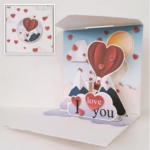 Origamo AB037 Biglietto Auguri Pop Up Love Balloon