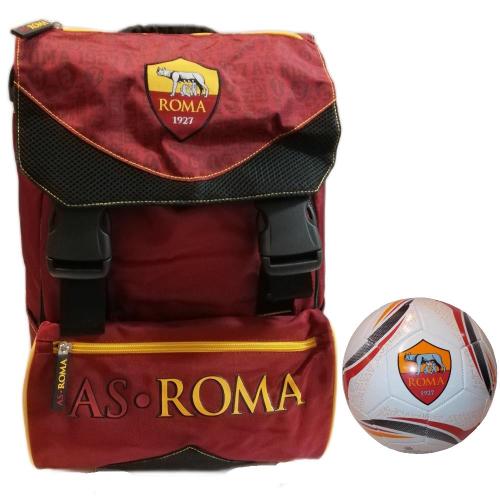 Roma zaino estensibile + Pallone calcio scuola prodotto ufficiale bambini  elementari prezzo offerta scontato Scontato