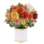 Origamo Florever Flobouquet Biglietto Auguri Vaso Fiori FQ003 Rose Mix