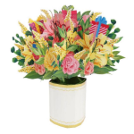 Origamo Florever Flobouquet Biglietto Auguri Vaso Fiori FQ006 Tanti Auguri