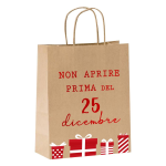 Sacchetto Regalo Natale non aprire prima del 25 dicembre  mis. 25x20x8 cm