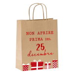 Sacchetto Regalo Natale non aprire prima del 25 dicembre  mis. 33x25x9 cm