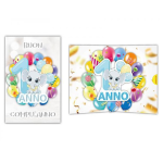 RF Biglietto Auguri Pop Up Surprise Compleanno 1 anno Celeste