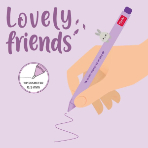 Legami Penna Gel Lovely Friends decorata con Coniglio Inchiostro Viola CPPKIT9