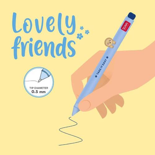 Legami Penna Gel Lovely Friends decorata con Bradipo Inchiostro Blu CPPKIT5