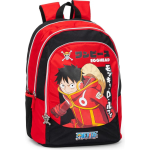 One Piece Zaino Organizzato Rosso Nero Cappello Paglia | Scuola 