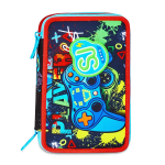 Seven Astuccio 3 Zip Completo Game Led | Scuola Elementare Controller Giochi