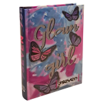 Seven Diario Standard 12 mesi 2025-26 Farfalle Glow Girl - Agenda Scuola Luminosa Grande