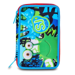 Seven SJ Gang Astuccio 3 Zip Completo Mostri - Scuola Elementare Bambini 45 Pezzi