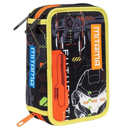Mitama Astuccio 3 zip completo Fluo Battle | Astuccio Scuola 47 Pz Bambini