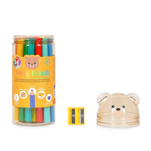 Legami Set 24 Matite Colorate Teddy Friends Orso | Pastelli Bambini Disegno Temperino
