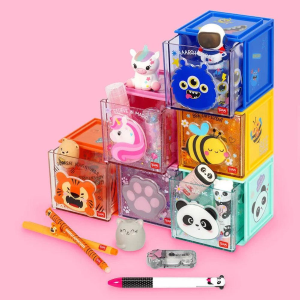 Legami Box Componibile da Scrivania Panda | Cassetto Organizer Cutie Cube per Cancelleria