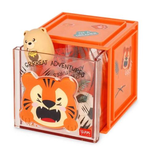 Legami Box Componibile da Scrivania Tigre | Cassetto Organizer Cutie Cube Avventura