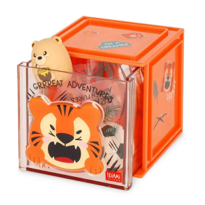 Legami Box Componibile da Scrivania Tigre | Cassetto Organizer Cutie Cube Avventura