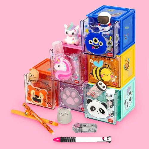 Legami Box Componibile da Scrivania Tigre | Cassetto Organizer Cutie Cube Avventura