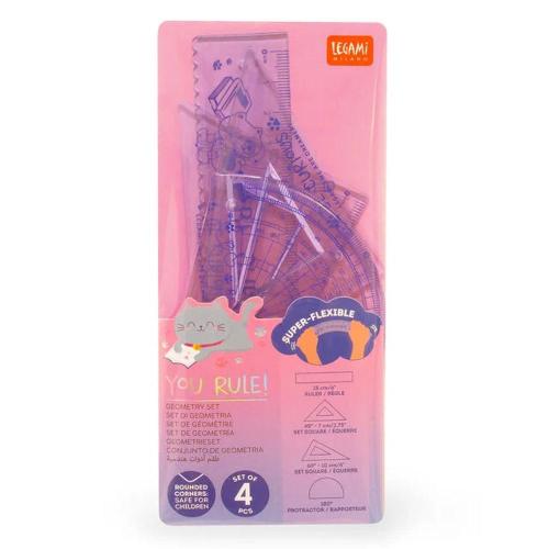 Legami Set di Geometria - You Rule! Kitty | Kit Disegno Flessibile Gatto per Scuola