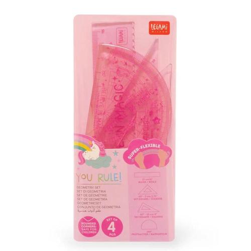 Legami Set di Geometria - You Rule! Unicorno | Kit Disegno Flessibile Scuola Magico
