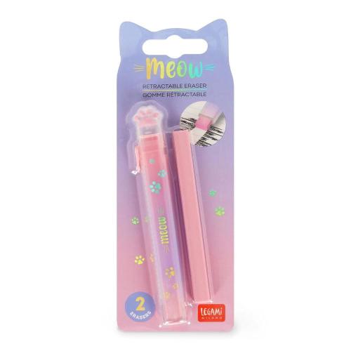 Legami Gomma Retrattile Meow Zampa di Gatto | Gomma Cancellare Scuola con Ricarica