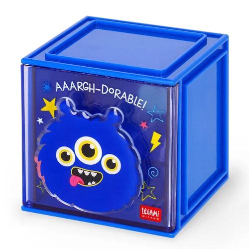 Legami Box Componibile Cutie Cube Monster | Cassetto Scrivania Organizer Bambini Casa