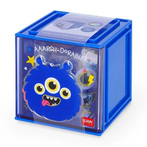 Legami Box Componibile Cutie Cube Monster | Cassetto Scrivania Organizer Bambini Casa