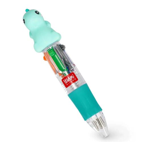 Legami Mini Penna Sfera 4 Colori Mini Magic Rainbow Dino | Penna Multicolore Scuola