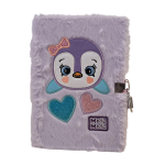 Mofu Mofu Diario segreto peluche | Pinguino Viola con Lucchetto
