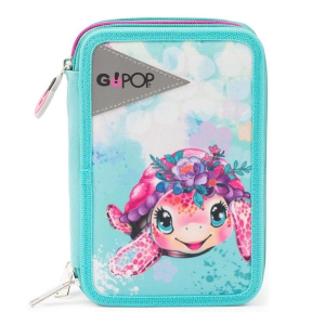 Gopop Astuccio completo 3 zip Tartaruga | Turtle Bloom - Scuola Bambina