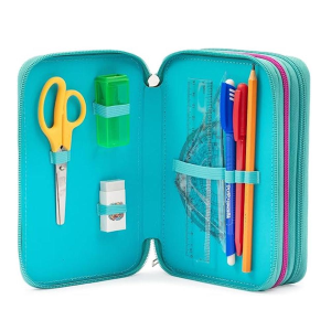 Gopop Astuccio completo 3 zip Tartaruga | Turtle Bloom - Scuola Bambina