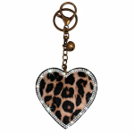 Kikamia Portachiavi Cuore Maculato | Charm Animalier con Strass