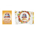 RF Biglietto di Auguri Pop-Up Compleanno | Torta di Frutta con Sorpresa 3D