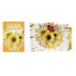 RF Biglietto di Auguri Pop-Up Girasoli | Sorpresa 3D con Coccinella Portafortuna
