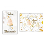 RF Biglietto Auguri Pop-Up Sposi | Elegante Torta Nuziale 3D con Tasca Surprise