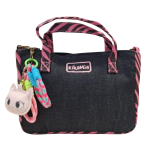 Kikamia Mini Borsa Shopper in Denim e Animalier | Tracolla Removibile e Charm Gatto