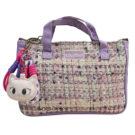 Kikamia Mini Borsa Shopper in Bouclé Lilla | Stile Bon Ton con Charm Gatto