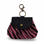 Kikamia Portamonete Charm Animalier Rosa | Mini Pochette da Agganciare per Borsa