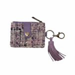 Kikamia Portacarte Charm in Bouclé Lilla | Mini Portafoglio Elegante da Borsa