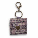 Kikamia Mini Portamonete Charm in Bouclé Lilla | Portachiavi Elegante 6x6 cm