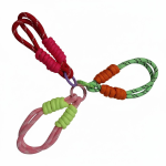 Kikamia Set 3 Bracciali Portachiavi Intrecciati | Charm Multiuso Rosso, Rosa e Verde