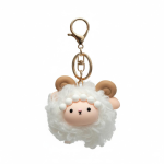 Kikamia Portachiavi Pon Pon Pecora | Soffice Charm da Borsa Bianco