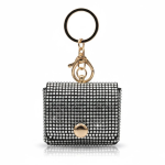 Kikamia Charm Borsa Argento: Portachiavi Strass Effetto Diamante