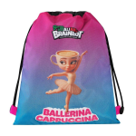Brainrot Sacca Coulisse Ballerina Cappuccina: Zaino Morbido con Tasca Zip