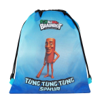 Brainrot Zaino Morbido Sahur: Sacca Coulisse Blu con Tasca Zip