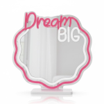 Legami Specchio con Luce Neon "Dream Big": Decorazione LED da Tavolo e Parete
